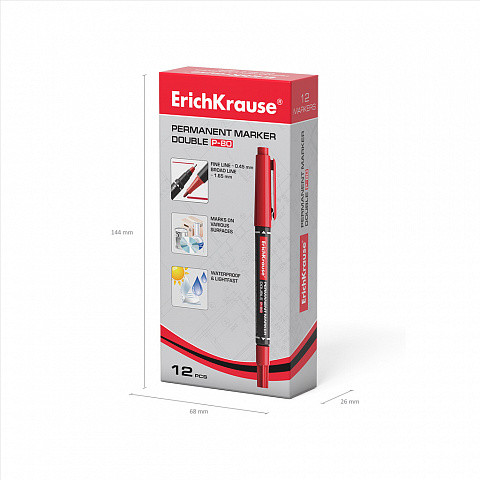 MARCADOR PERMANENTE DOBLE PUNTA DOUBLE P-80, COLOR AZUL ERICH KRAUSE 48184 - Imagen 4