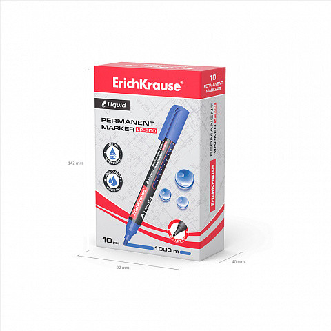 MARCADOR PERMANENTE CON TINTA LĂQUIDA LP-600 COLOR AZUL ERICH KRAUSE 48770 - Imagen 2