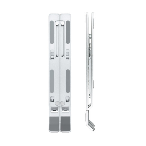 TooQ Soporte Elevador para Portátiles, Tablets, Móviles y Libros, Plata - Imagen 2