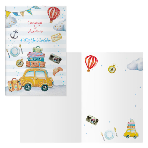 PACK 6 TARJETAS DE FELICITACIÓN JUBILACIÓN - TAMAÑO 11,5 X 17 CM - MODELO VACACIONES DOHE 70079 - Imagen 2