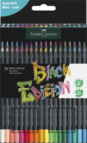 ESTUCHE 36 LĂPICES DE COLORES BLACK EDITION. FABER CASTELL 116436