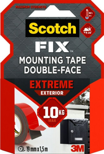 ROLLO CINTA DE MONTAJE DOBLE CARA EXTREME EXTERIORES 19MM X 1,5M HASTA 10KG FIX PT1100-1915-P SCOTH 7100272781 - Imagen 11