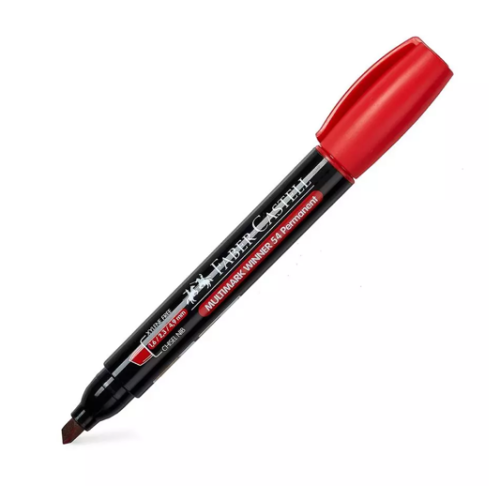 MARCADOR MULTIMARK WINNER 54-E ROJO PUNTA BISELADA Y SIN CLIP FABER CASTELL 153121
