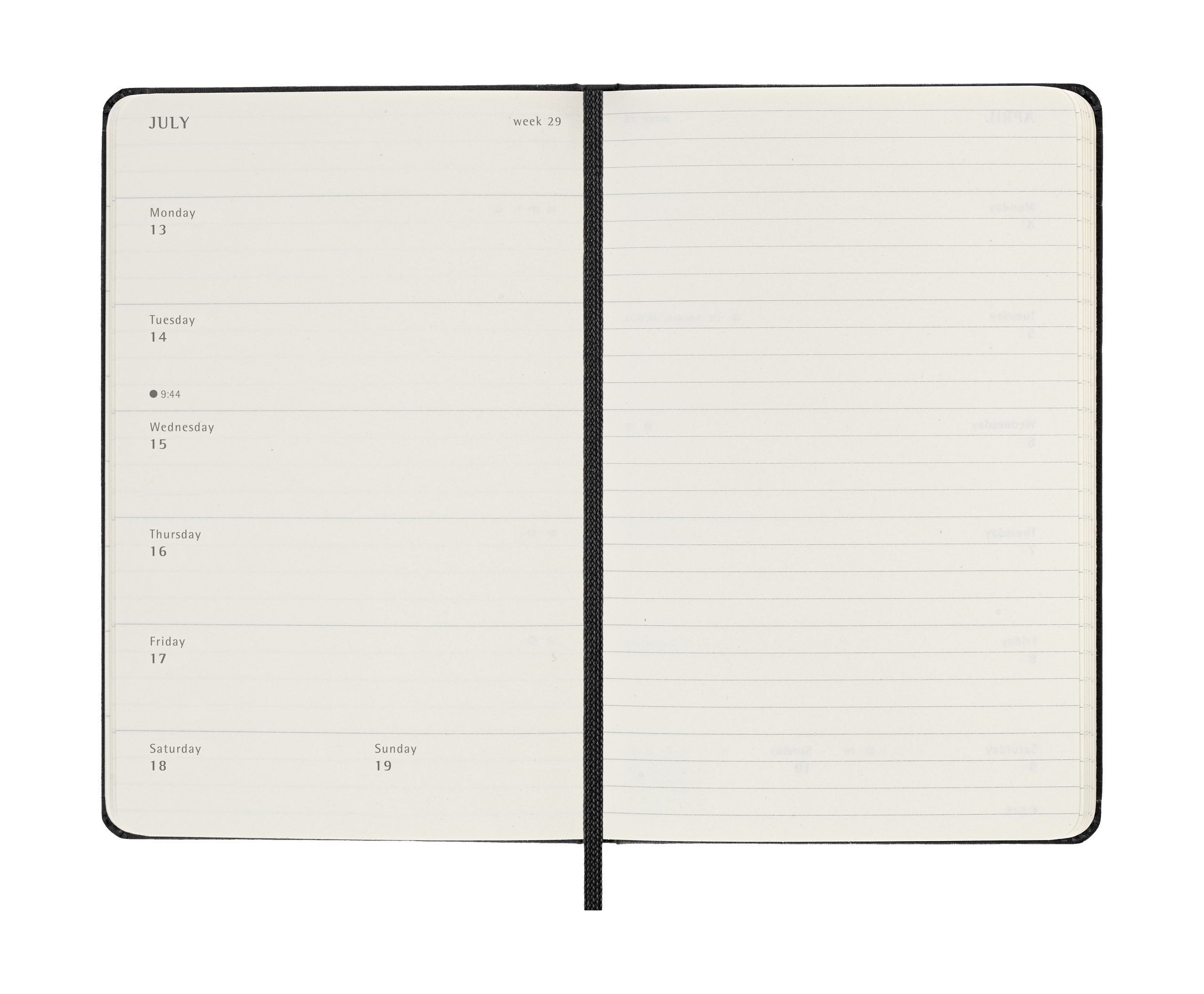 AGENDA 18M 2025-2026 SEMANAL P (9 X 14 CM) NEGRA TAPA DURA MOLESKINE DHB18WN2Y26 - Imagen 4