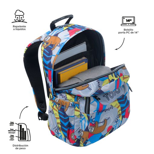 MOCHILA ACUARELES LAZEL (33 X 44 X 14) - 20L TOTTO MA04ECO021-2416N-6YB - Imagen 4