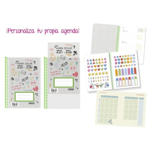 AGENDA ESCOLAR 2025-2026 PERSONALIZABLE 4ยบ SEMANA VISTA TAPA POLIPROPILENO INGRAF 333353
