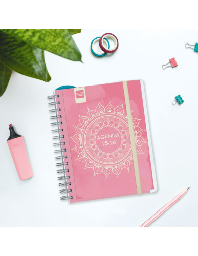 AGENDA DOCENTE 2025-2026 MAGISTRAL PERSONALIZABLE 4ยบ 155X212 SEMANA VISTA HORIZONTAL MANDALA+ FINOCAM 533380126