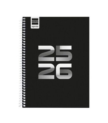 AGENDA ESCOLAR 2025-2026 COOL 4ยบ 155X212 SEMANA VISTA HORIZONTAL NEGRO+ FINOCAM 645040326