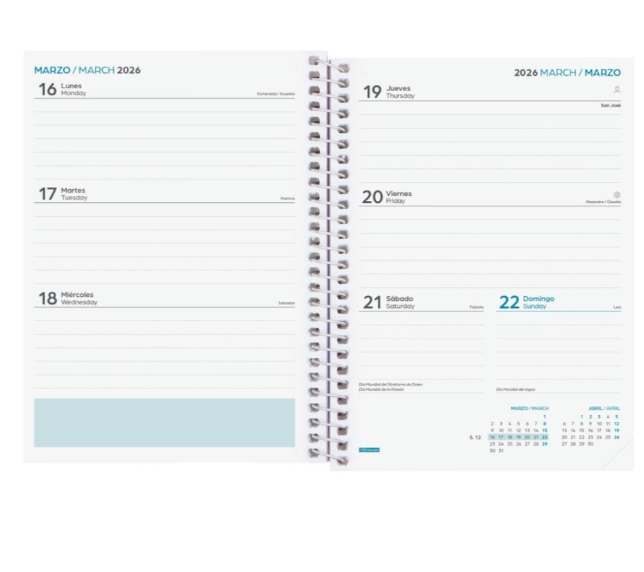 AGENDA ESCOLAR 2025-2026 COOL 8ยบ 120X164 SEMANA VISTA HORIZONTAL ROSA+ FINOCAM 645000426 - Imagen 2