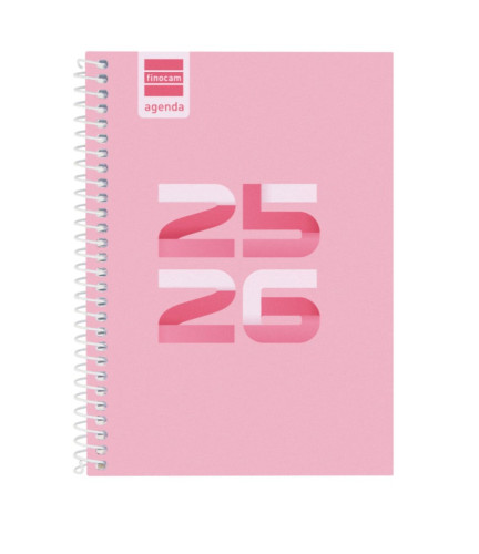 AGENDA ESCOLAR 2025-2026 COOL 8ยบ 120X164 SEMANA VISTA HORIZONTAL ROSA+ FINOCAM 645000426
