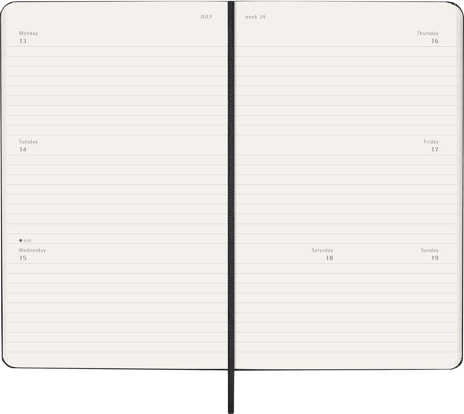 AGENDA 2026 TAPA DURA 12 MESES SEMANAL HORIZONTAL L (13 X 21 CM) NEGRA MOLESKINE DHB12WH3Y26 - Imagen 4