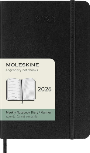 AGENDA 2026 TAPA BLANDA 12 MESES SEMANAL P (9 x 14 CM) NEGRA MOLESKINE DSB12WN2Y26
