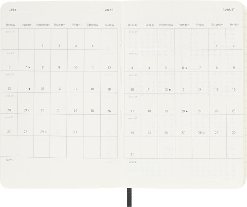 AGENDA 2026 TAPA BLANDA 12 MESES SEMANAL P (9 x 14 CM) NEGRA MOLESKINE DSB12WN2Y26 - Imagen 4
