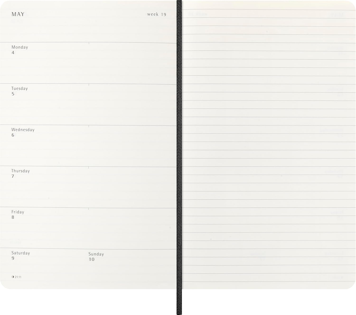 AGENDA 2026 TAPA BLANDA 12 MESES SEMANAL L (13 X 21 CM) NEGRA MOLESKINE DSB12WN3Y26 - Imagen 5