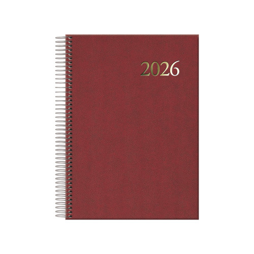 AGENDA 2026 SEGOVIA ESPIRAL DÍA PÁGINA 14 X 20 CM. COLOR BURDEOS DOHE 12734 - 26