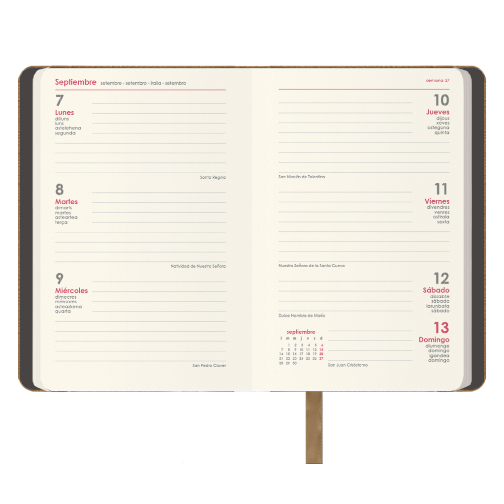 AGENDA 2026 MANHATAN SEMANA VISTA BOLSILLO 8,5 X 13 CM. COLOR CAMEL DOHE 12872 - 26 - Imagen 2