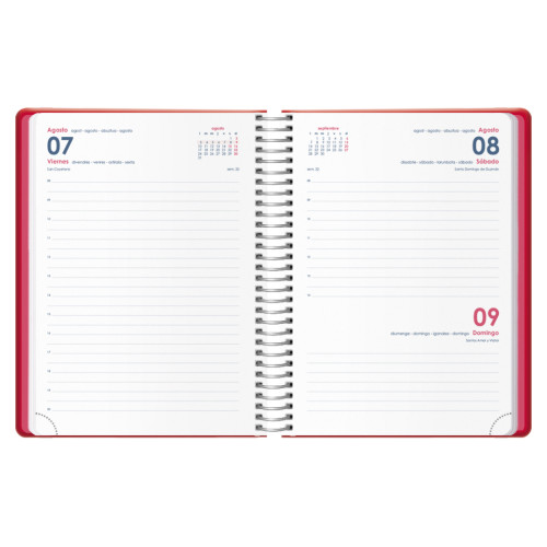 AGENDA 2026 DENVER ESPIRAL DÍA PÁGINA 15 X 21 CM. COLOR ROJO DOHE 12719 - 26 - Imagen 2