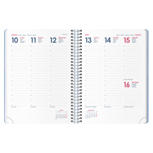 AGENDA 2026 SYNCRO ESPIRAL SEMANA VISTA 15 X 21 CM. AZUL DOHE 11630 - 26 - Imagen 2