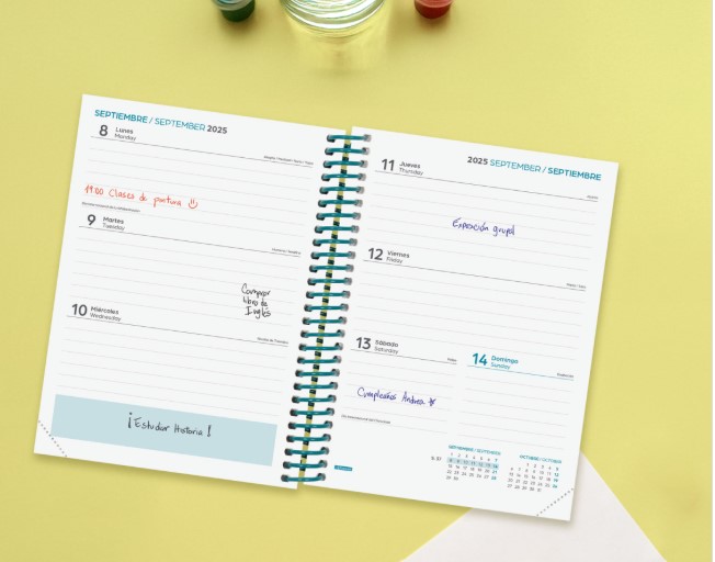 AGENDA ESCOLAR 2025-2026 DIVA 8ยบ 120X164 SEMANA VISTA HORIZONTAL COLORS+ FINOCAM 536100526 - Imagen 2