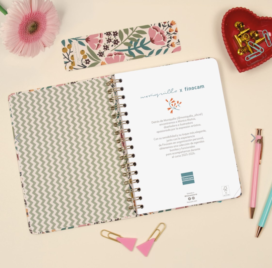 AGENDA ESCOLAR 2025-2026 MONIQUILLA E10-155X212 SEMANA VISTA HORIZONTAL JARDIN+ FINOCAM 646010226 - Imagen 2
