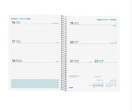 AGENDA ESCOLAR 2025-2026 SECUNDARIA 4ยบ 155X212 SEMANA VISTA HORIZONTAL ART+ FINOCAM 634204826 - Imagen 3