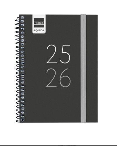 AGENDA ESCOLAR 2025-2026 SECUNDARIA 8ยบ 120X164 SEMANA VISTA HORIZONTAL NEGRO+ FINOCAM 634224026