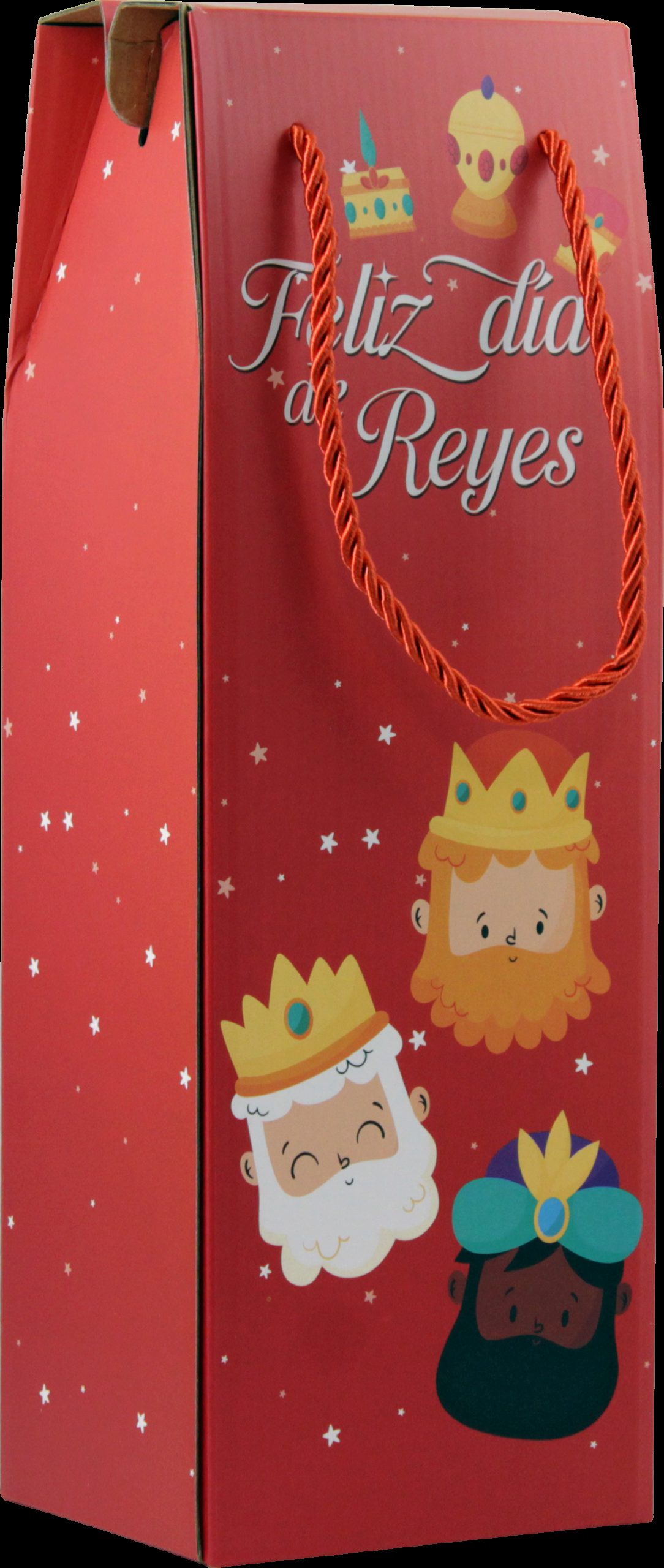 CAJA CON ASA MENSAJES EFECTO MADERA BOTELLERO REYES MAGOS (13X36X10 CM) COLORES SURTIDOS BISMARK 333603 - Imagen 3