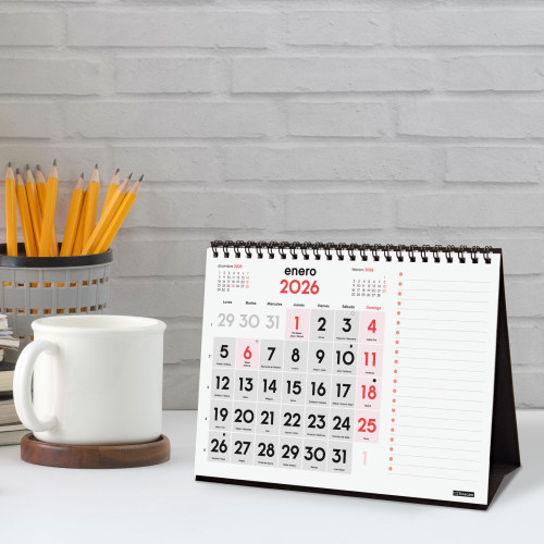 CALENDARIO 2026 SOBREMESA NEUTRO NUMEROS GRANDES+NOTAS S 210X150MM FINOCAM 781370026 - Imagen 2