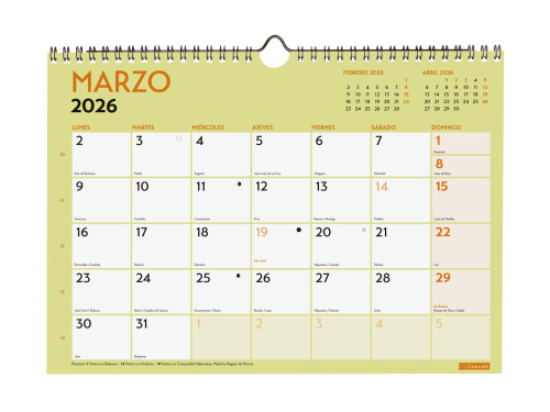 CALENDARIO 2026 NEUTRO PARED ESCRIBIR GRAFIK A4 210X297MM FINOCAM 787220126 - Imagen 3