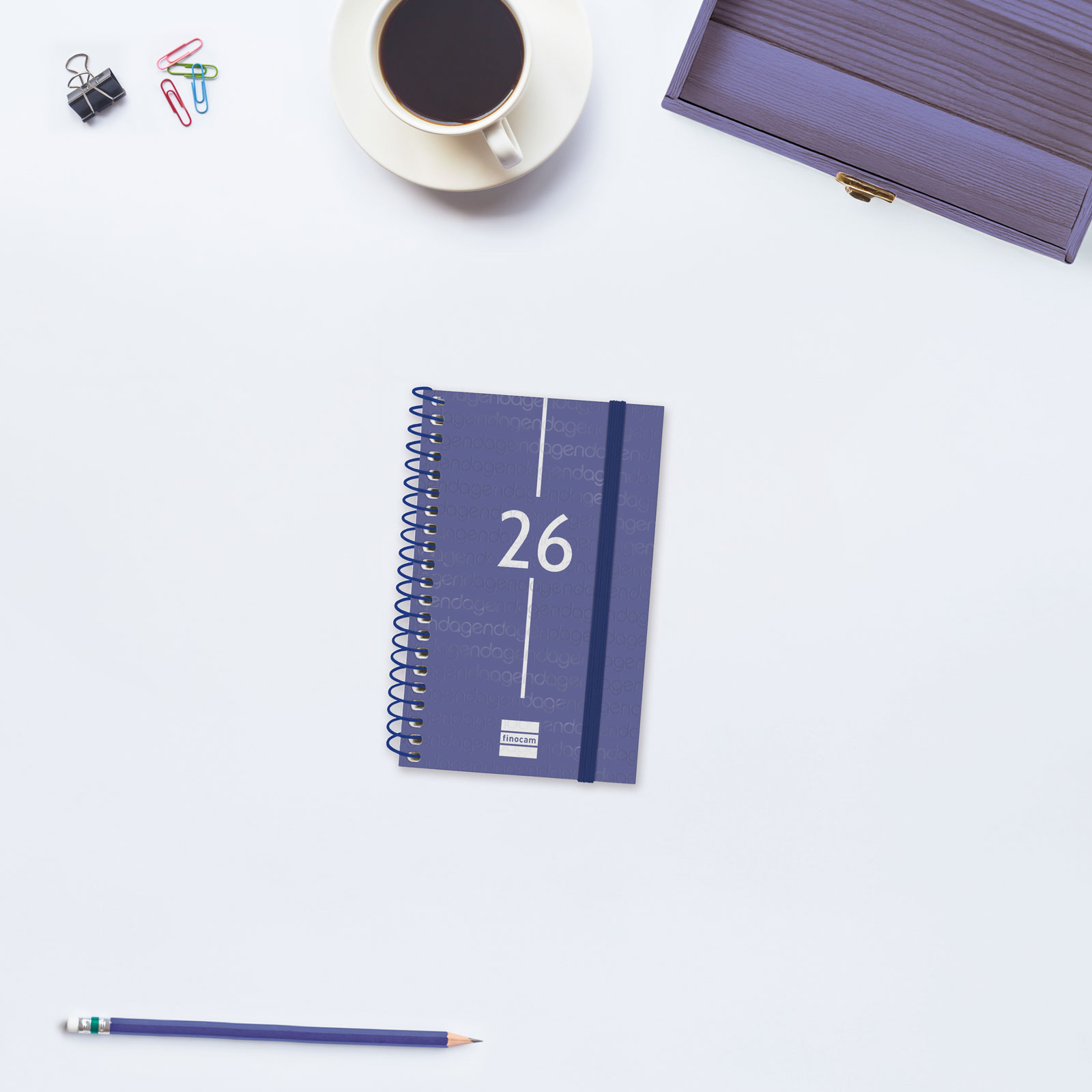 AGENDA 2026 BASIC YEAR E3 79X127MM SEMANA VISTA HORIZONTAL AZUL FINOCAM 741421026 - Imagen 3