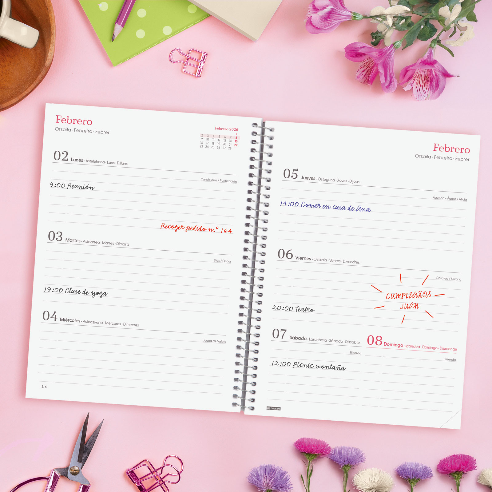 AGENDA 2026 TRENDY DESIGN E10 155X212MM SEMANA VISTA HORIZONTAL IMPOSIBLE FINOCAM 742232526 - Imagen 2