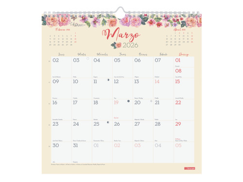 CALENDARIO 2026 PARED TRENDY DESIGN ESCRIBIR 300x300MM FINOCAM 787530126 - Imagen 3