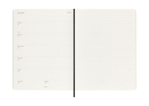 AGENDA 2026 TAPA BLANDA 12 MESES SEMANAL XL (19 X 25 CM) NEGRA MOLESKINE DSB12WN4Y26 - Imagen 3