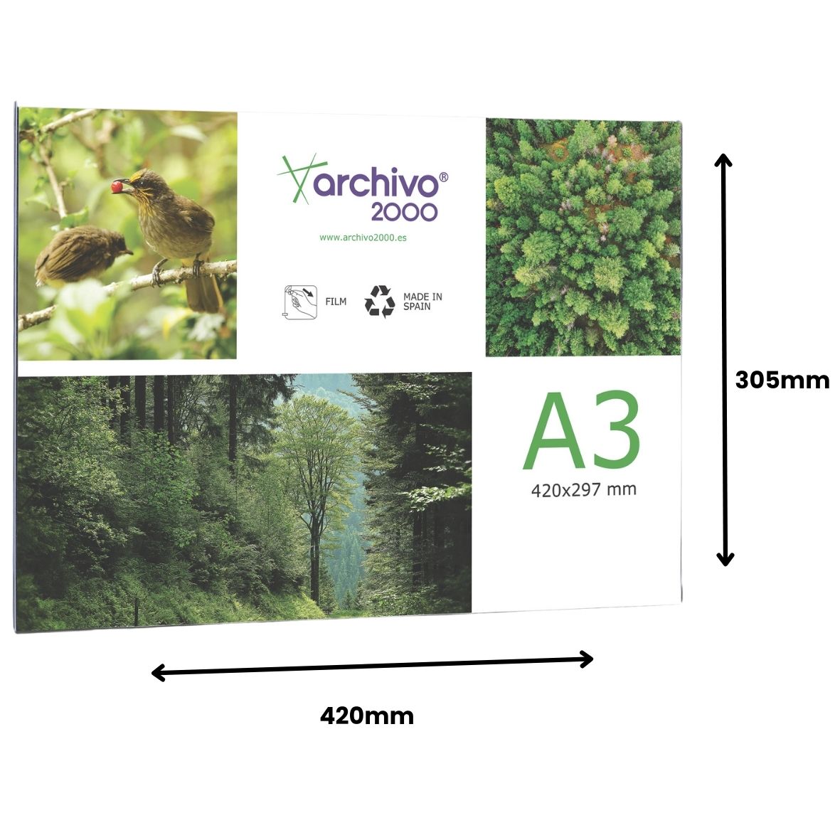 PORTAFOLLETOS MURAL PREMIUM A3 HORIZONTAL ADHESIVO 420x300MM ARCHIVO 2000 6157ACSTP - Imagen 4