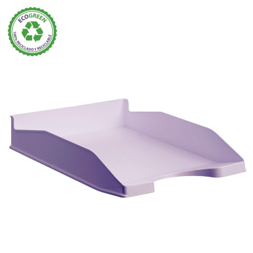 BANDEJA APILABLE ECOGREEN 100% RECICLADO Y RECICLABLE MALVA PASTEL 345X255X60 MM ARCHIVO 2000 742 ML PS