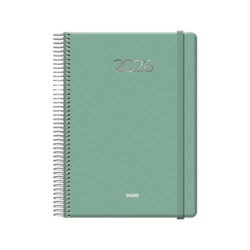 AGENDA 2026 DENVER ESPIRAL DÍA PÁGINA 15 X 21 CM. COLOR VERDE DOHE 12720 - 26