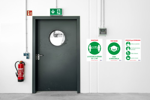SEÑALES ADHESIVOS PREIMPRESO "CONSEJO PARA ESTORNUDAR" SOBRE DE 2 HOJAS EN A4 AVERY AV_KITCOVID5_ES - Imagen 2
