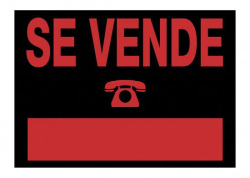 CARTEL "SE VENDE" 500X230 MM PVC NEGRO ARCHIVO 2000 6162 NE