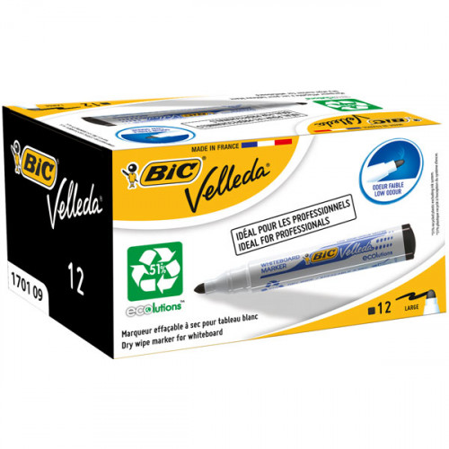 MARCADOR PARA PIZARRA BLANCA 1701 TINTA A BASE DE ALCOHOL TRAZO 1,5MM. NEGRO VELLEDA 904937 - Imagen 2