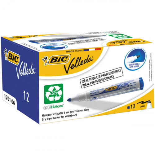 MARCADOR PARA PIZARRA BLANCA 1701 TINTA A BASE DE ALCOHOL TRAZO 1,5MM. AZUL VELLEDA 904938 - Imagen 2